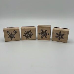 STAMPIN’ UP! WOODEN SNOWFLAKE RUBBER STAMP SET